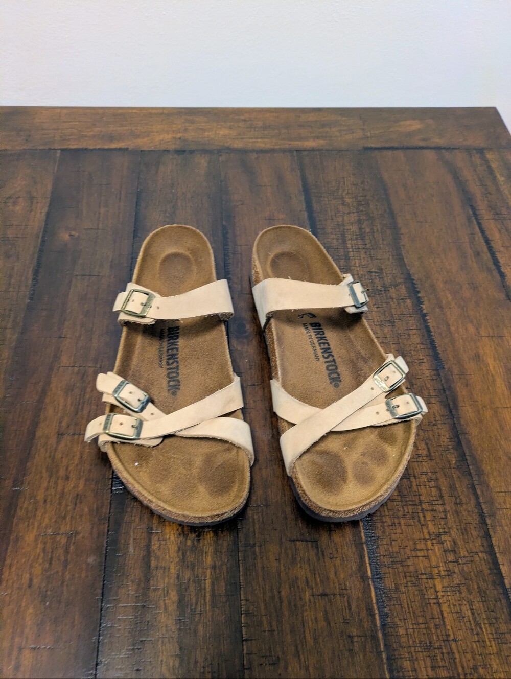 Birkenstock Kids Cream Triple-Strap Sandals